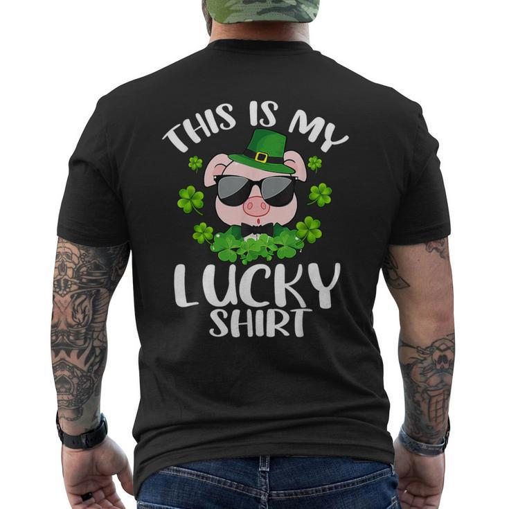 Pig Leprechaun Hat St Patrick's Day This Is My Lucky Men's T-shirt Back Print