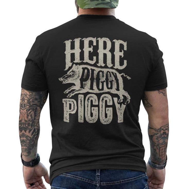 Here Piggy Piggy Boar Hunting Vintage Pig Hog Hunter Men's T-shirt Back Print