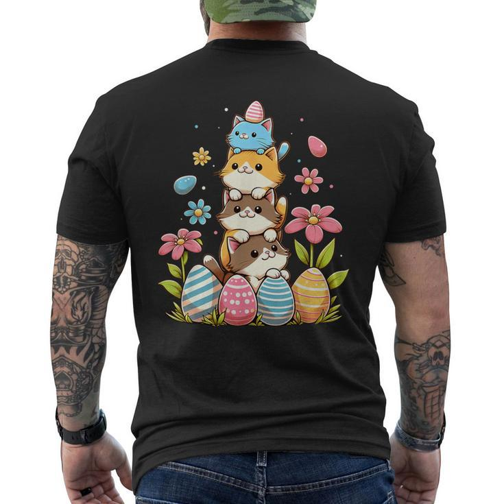 Pile Of Kitty Cats Easter Day Cute Cat Lover Cat Owner Men's T-shirt Back Print