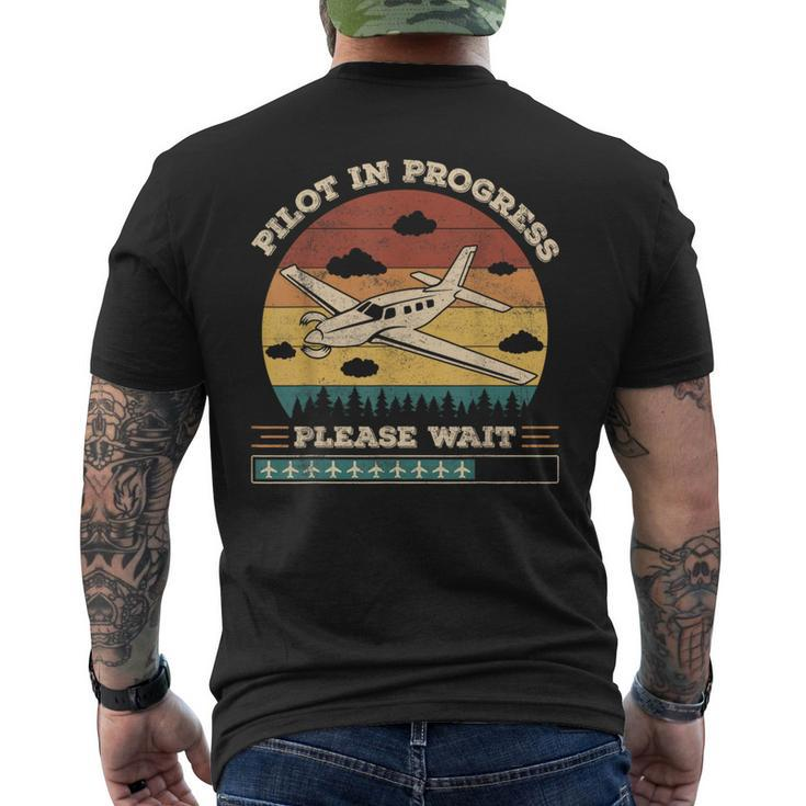 Pilot In Progress Please Wait Aviation Future Pilots Men's T-shirt Back Print
