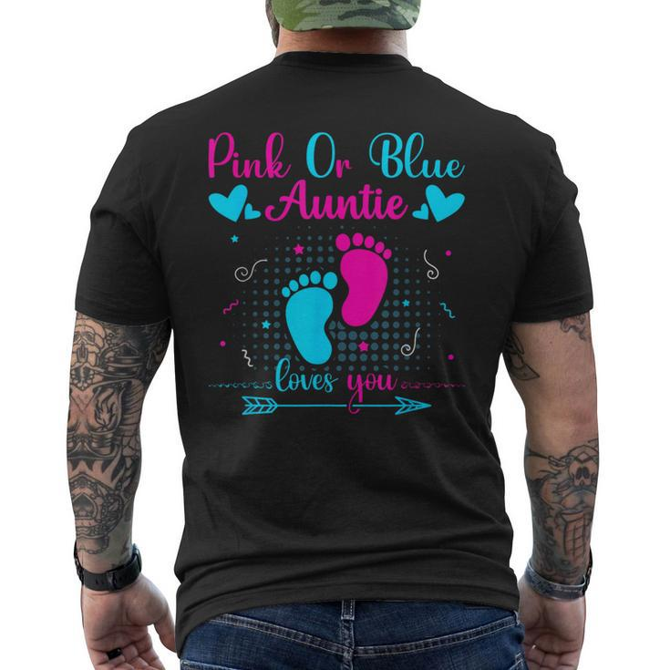 Pink Or Blue Auntie Loves You Cute Gender Reveal Party Baby Men's T-shirt Back Print