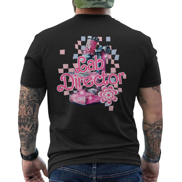 Pink Microscope Lab Week 2024 Lab Director Lab Tech Men's T-shirt Back Print