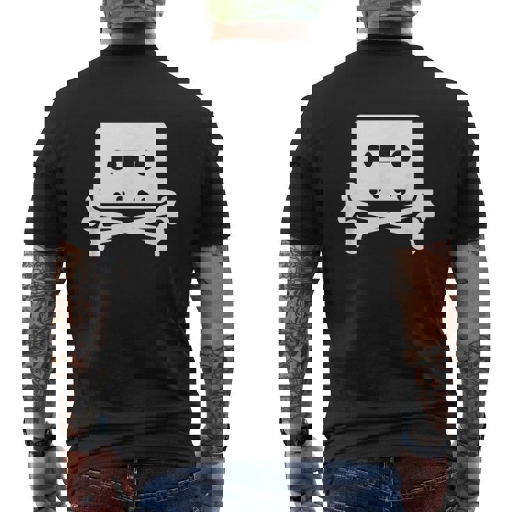 Pirate Radio Cassette Tape Skull Crossbones Retro Vinyl Dj Mens Back Print T-shirt