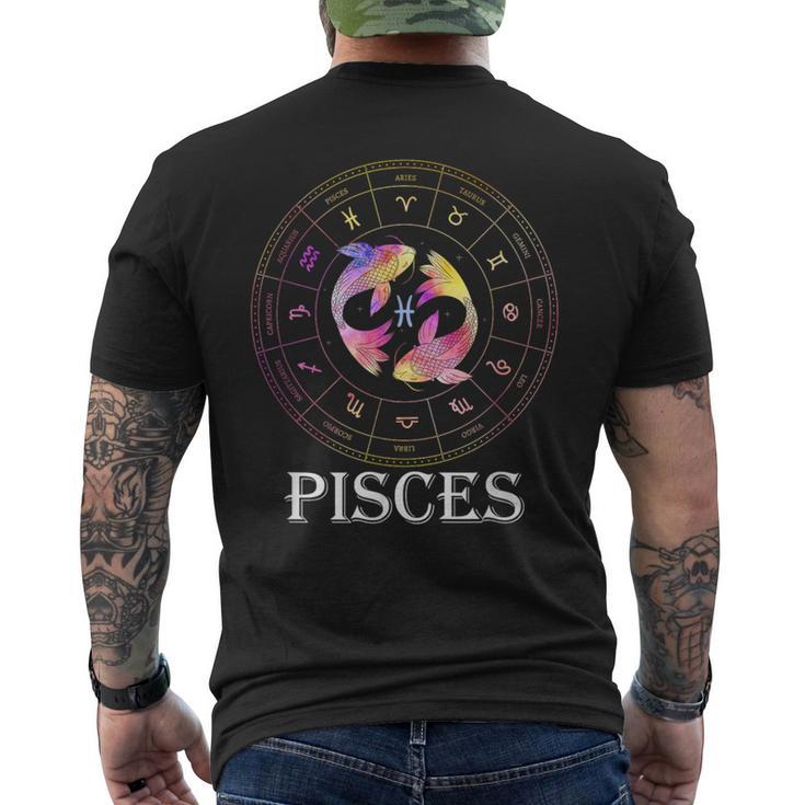 Pisces Horoscope Zodiac Sign February & March Birthday Men's T-shirt Back Print