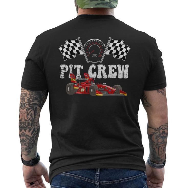 Pit Crew Race Car Hosting Parties Racing Family Themed Men's T-shirt Back Print