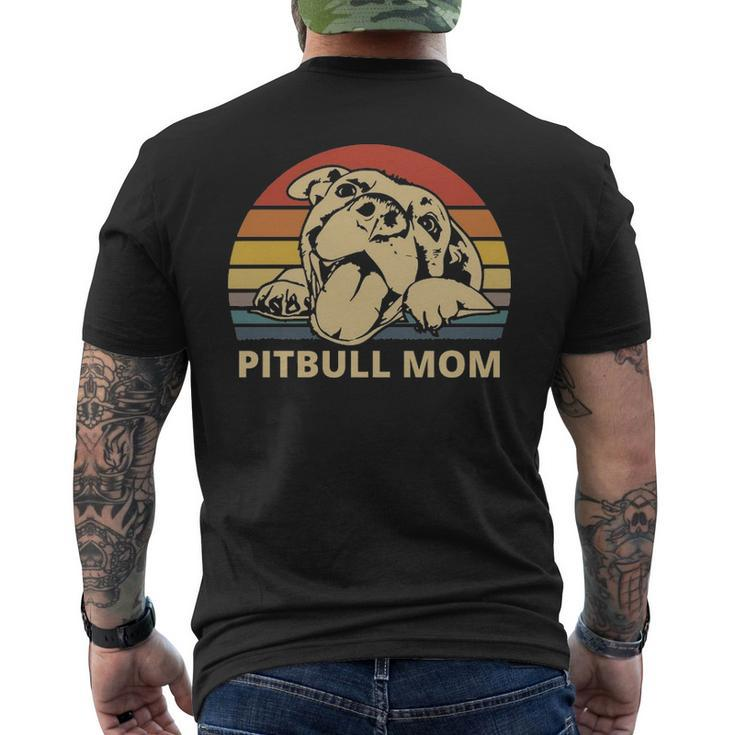 Pitbull Mom With Cute Pitty Face Pitbull Mom Men's T-shirt Back Print
