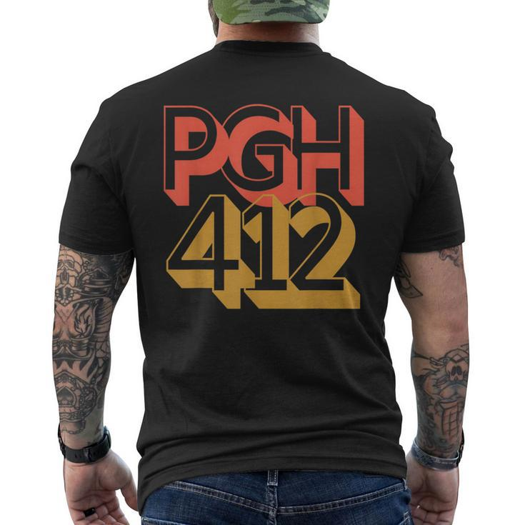 Pittsburgh 412 Pgh Pennsylvania Sl City Retro Home Pride Men's T-shirt Back Print