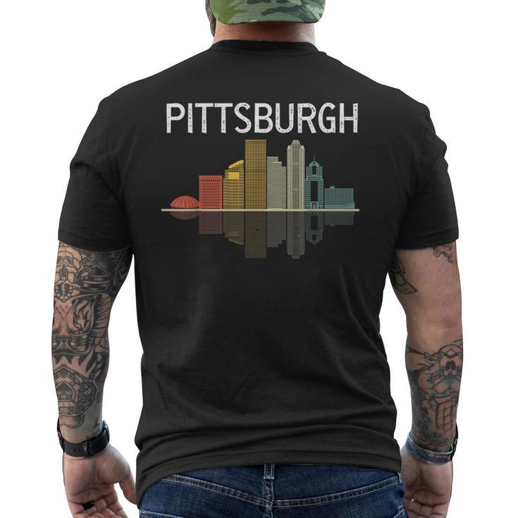 Pittsburgh Pennsylvania Skyline Silhouette City Souvenir Men's T-shirt Back Print