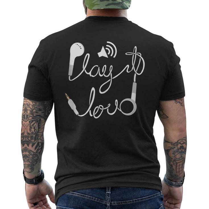 Play It Loud Headphones Novelty Graphic Men's T-shirt Back Print