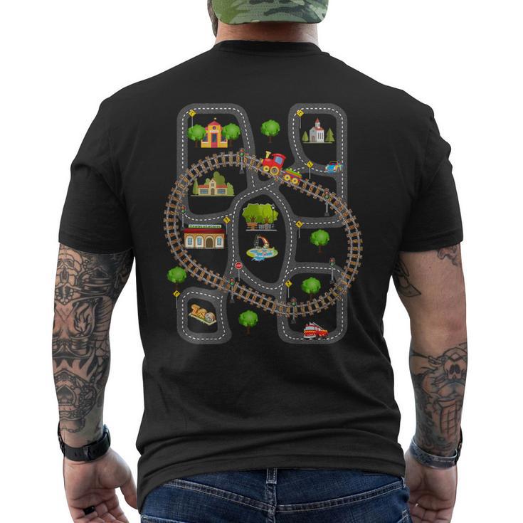 Play Mat Rug Car Trail Playmat Back Of Men's T-shirt Back Print