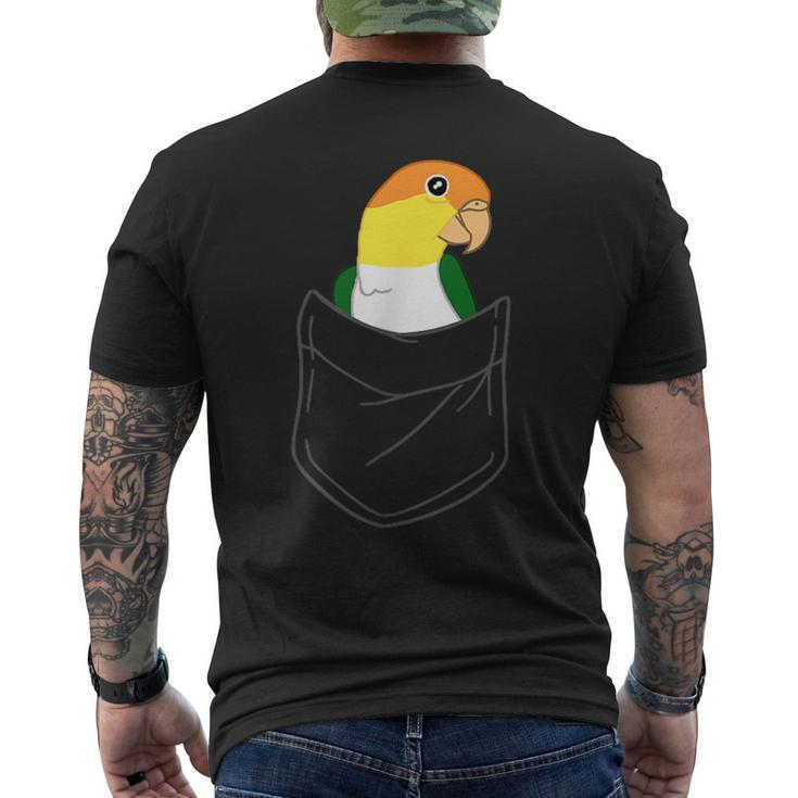 Pocket White Bellied Caique Cute Parrot Birb Memes Men's T-shirt Back Print