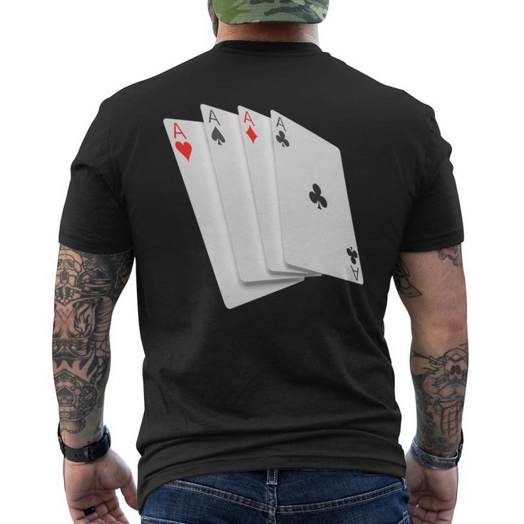 Poker Four Aces Casino Gambling Idea Men's T-shirt Back Print