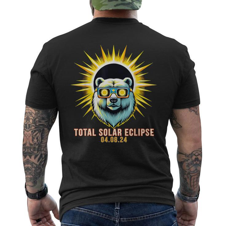 Polar Bear Watching Total Solar Eclipse Men's T-shirt Back Print