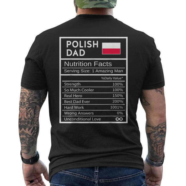 Polish Dad Nutrition Facts National Pride For Dad Men's T-shirt Back Print