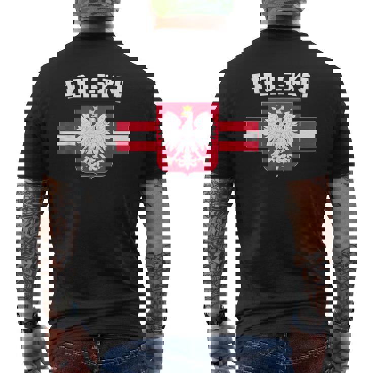 Polska Polonia Bandera Polonia Águila Blanca Polaca Camiseta Hombre Estampado Espalda