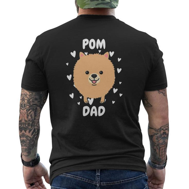 Pom Pomeranian Dad Papa Daddy Pa Father For Father’S Day Mens Back Print T-shirt