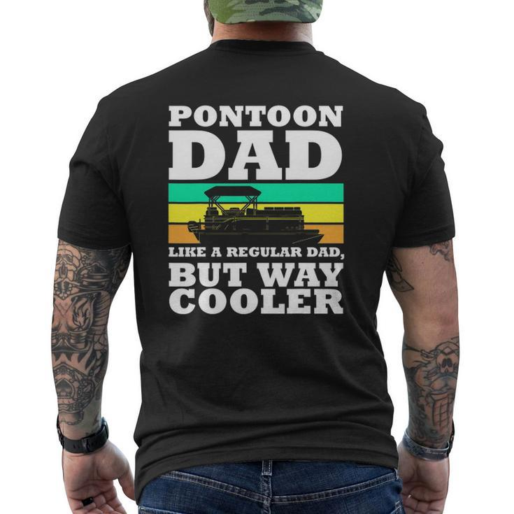 Pontoon Dad Boat Captain Fathers Day Boating Mens Back Print T-shirt