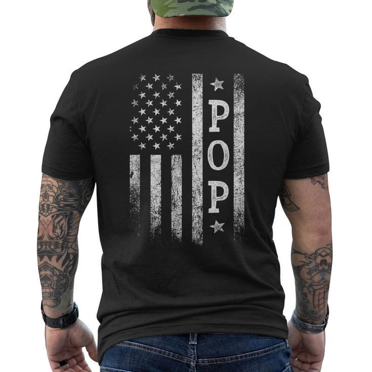 Pop American Flag Pop Patriotic Father's Day Men's T-shirt Back Print