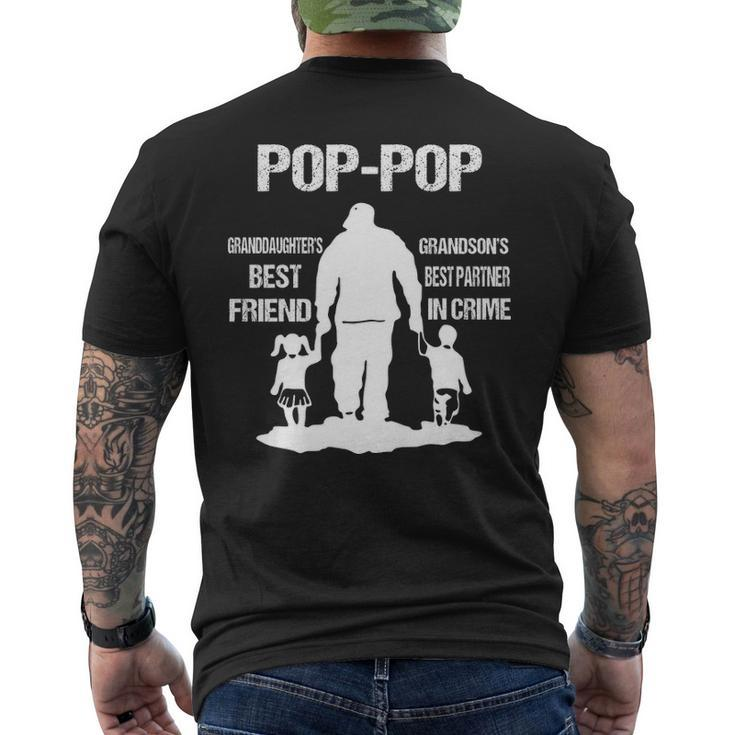 Pop Pop Grandpa Pop Pop Best Friend Best Partner In Crime Mens Back Print T-shirt