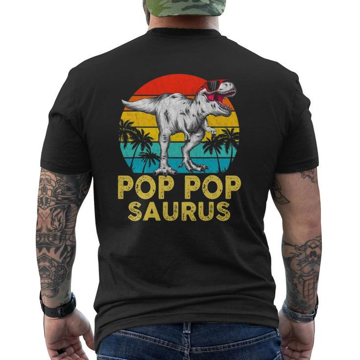 Pop Popsaurus Matching Family DinosaurRex Pop Pop Saurus Mens Back Print T-shirt