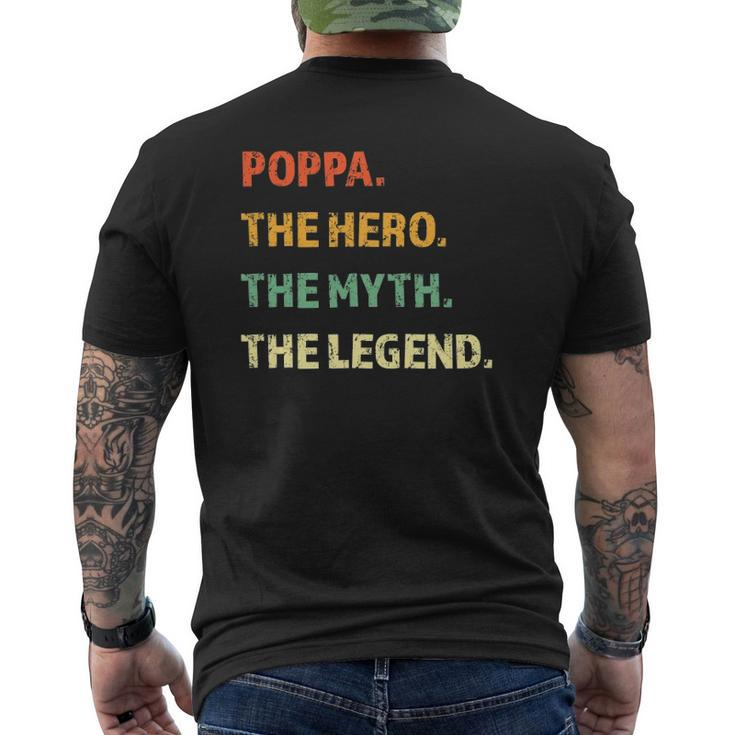 Poppa The Hero The Myth The Legend Father's Day Mens Back Print T-shirt
