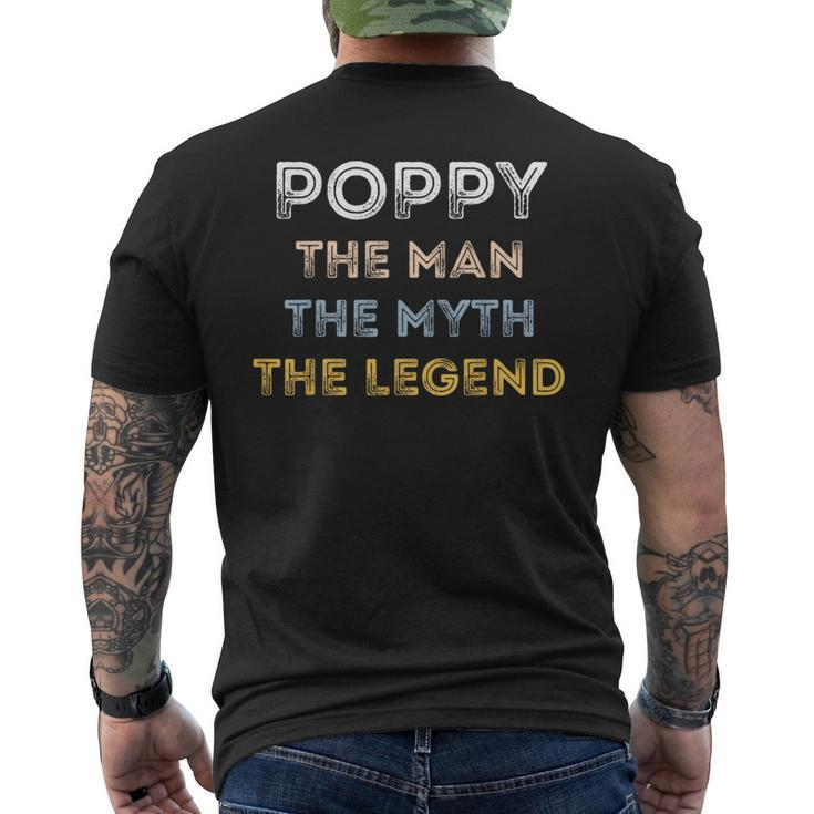 Poppy The Man The Myth The Legend Father's Day Men's T-shirt Back Print