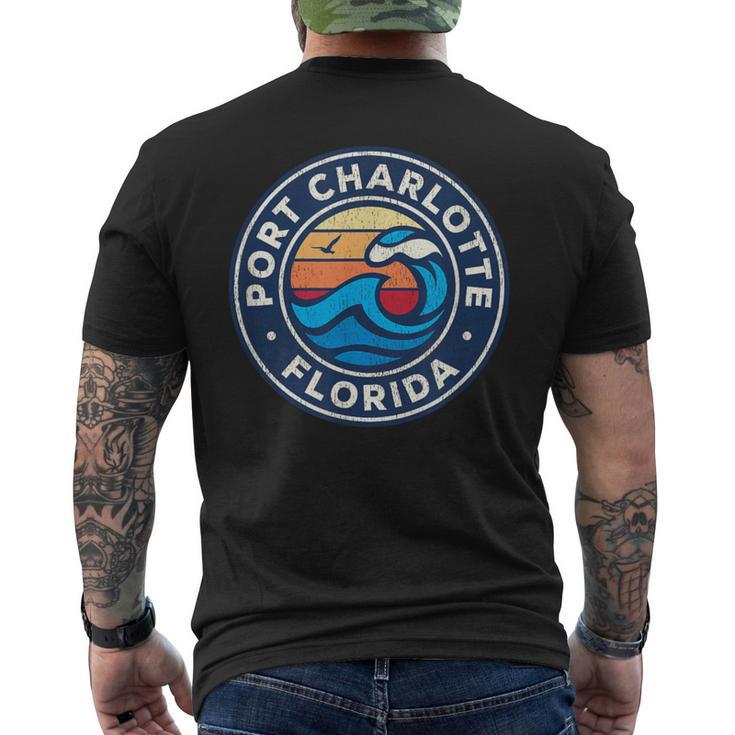 Port Charlotte Florida Fl Vintage Nautical Waves Men's T-shirt Back Print