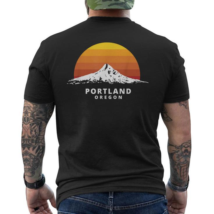 Portland Oregon Mt Hood Sunset Clean Variant Men's T-shirt Back Print