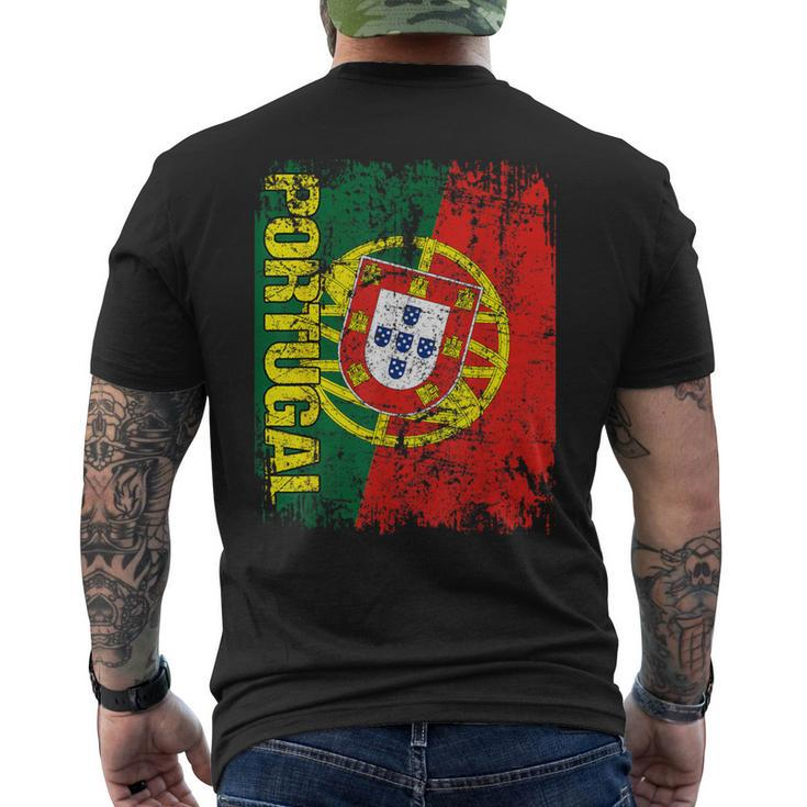 Portugal Flag Vintage Distressed Portugal Men's T-shirt Back Print