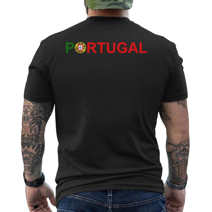 Portugal Travel Vacation Iberian Pride Portuguese Flag Men's T-shirt Back Print