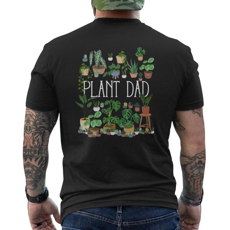 Potted Plant Dad Gardening Lover Mens Back Print T-shirt