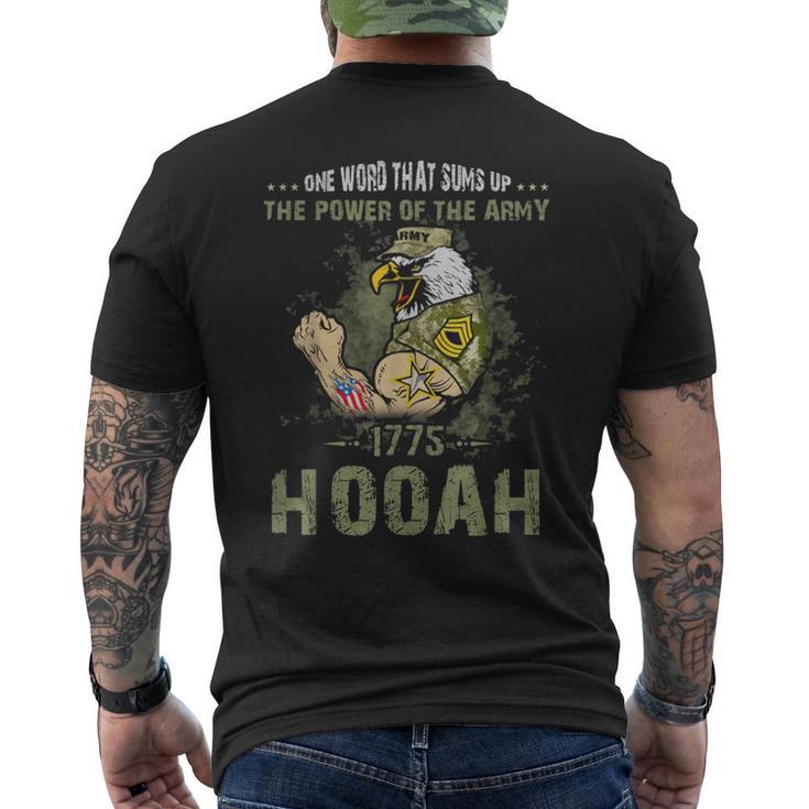 Power Of The Army Hooah Veteran Pride Military Men's T-shirt Back Print