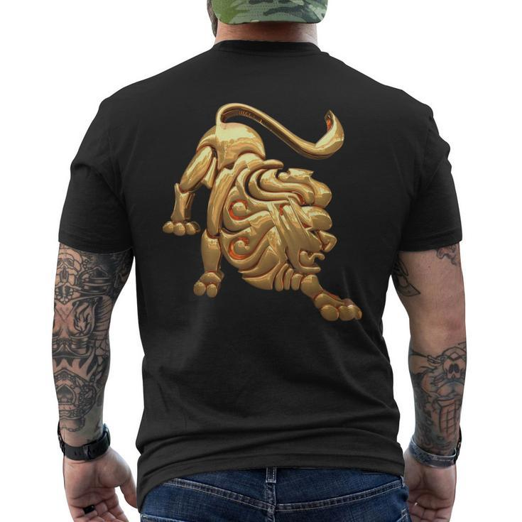 Powerful Lion Leo Sign Nature Courage Hustle Motivate Men's T-shirt Back Print