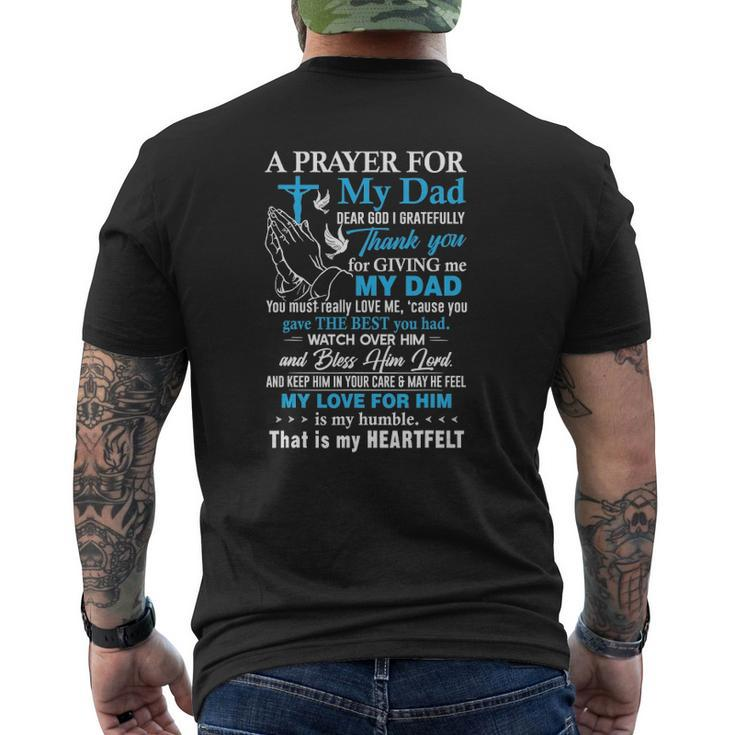 A Prayer For My Dad Dear God I Gratefully Thank You Mens Back Print T-shirt