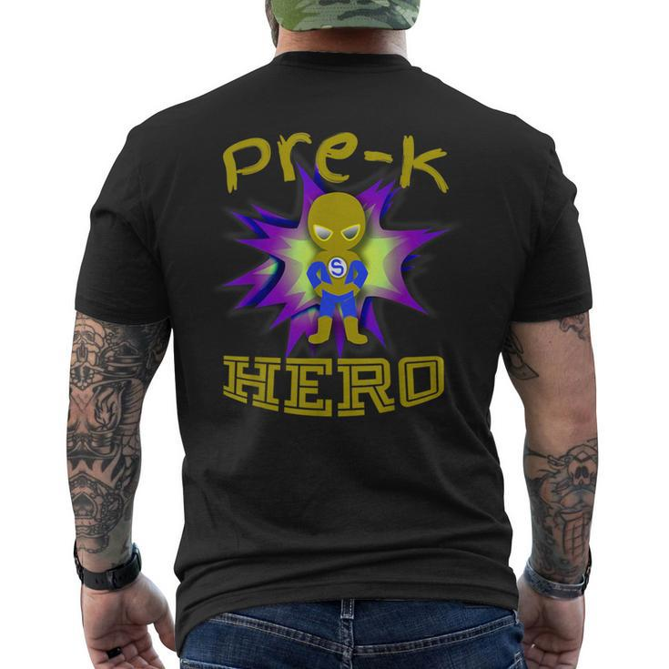 Pre-K Hero Superhero T Men's T-shirt Back Print