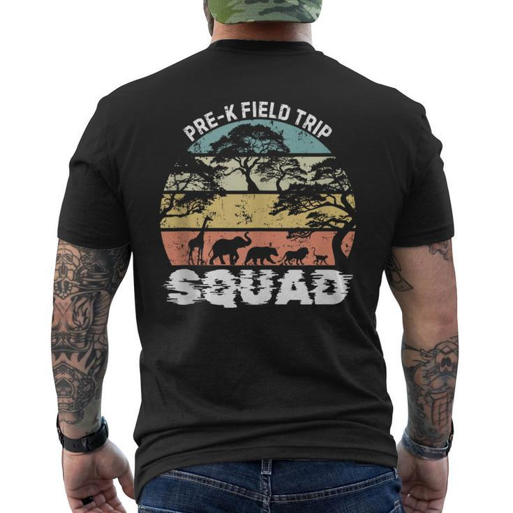 Pre-K School Zoo Field Trip Squad Jungle Safari Animal Men's T-shirt Back Print