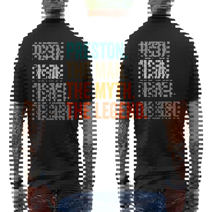 Preston The Man The Myth The Legend First Name Preston Men's T-shirt Back Print