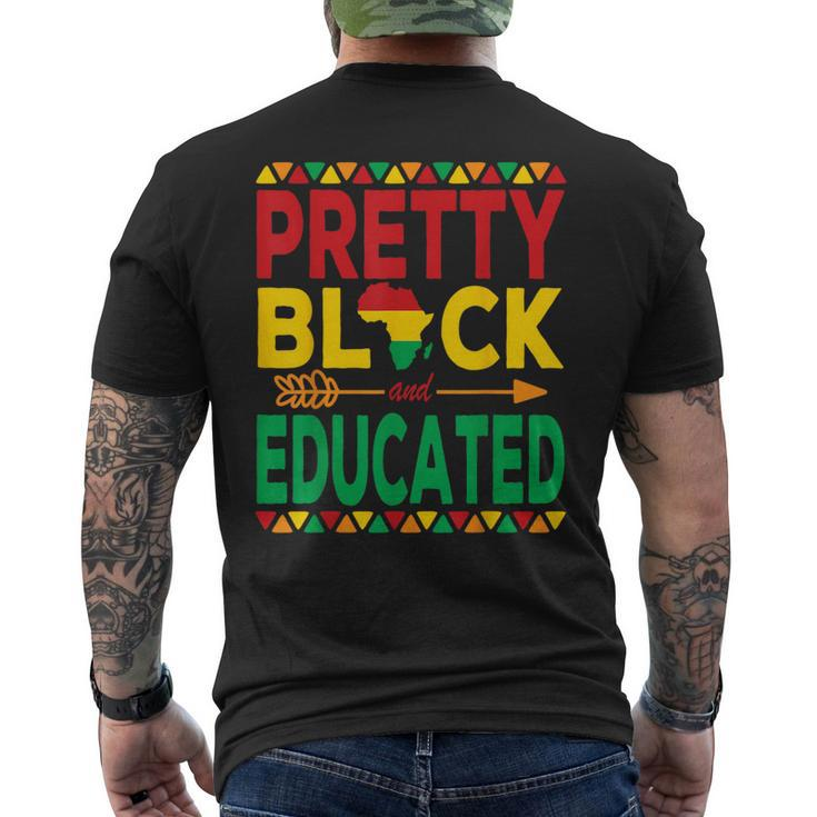 Pretty Black And Educated Black Strong African American Men's T-shirt Back Print