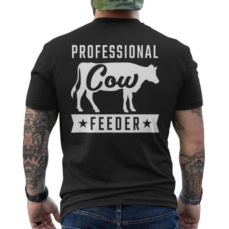 Professional Cow Feeder For Cow Loving Farmers Cute Men's T-shirt Back Print