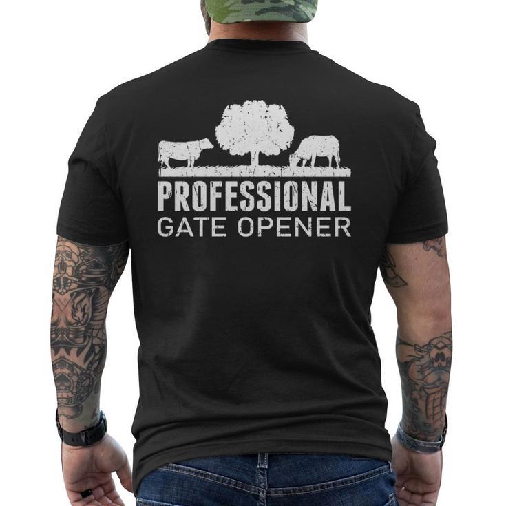 Professional Gate Opener Cow Farm Men's T-shirt Back Print