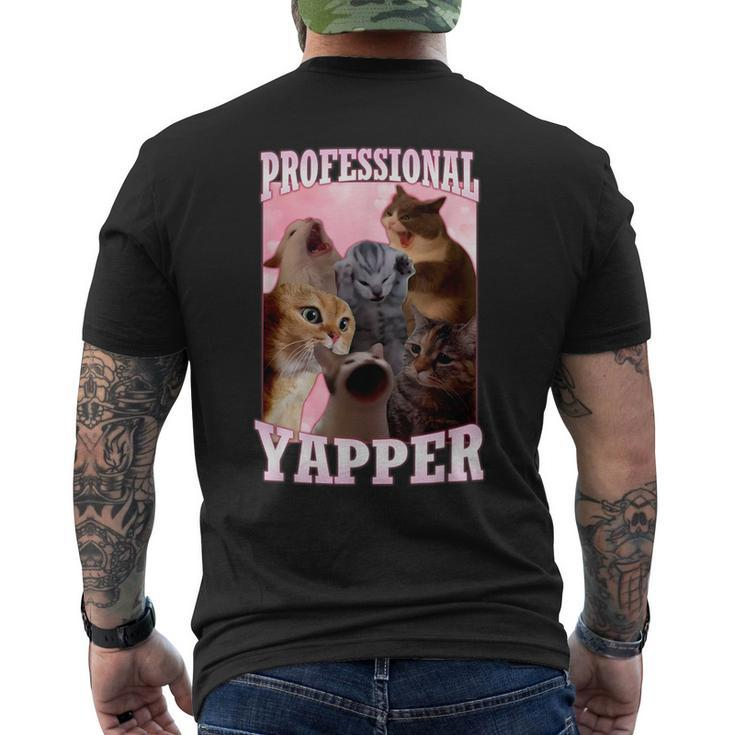 Professional Yapper Meme Screaming Cat Men's T-shirt Back Print
