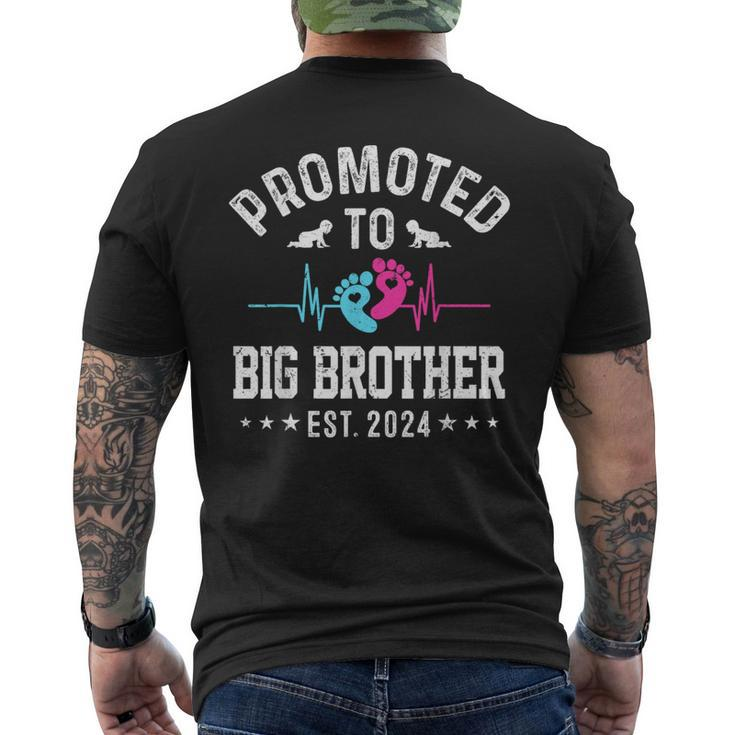 Promoted To Big Brother Est 2024 First Time New Big Brother Men's T-shirt Back Print