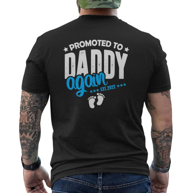 Promoted To Daddy Again 2022 It's A Boy Baby Announcement Mens Back Print T-shirt