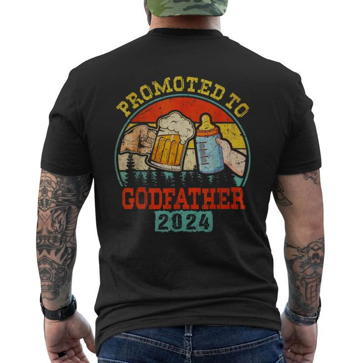 Promoted To Godfather Est 2024 First Time Daddy Father's Day Men's T-shirt Back Print