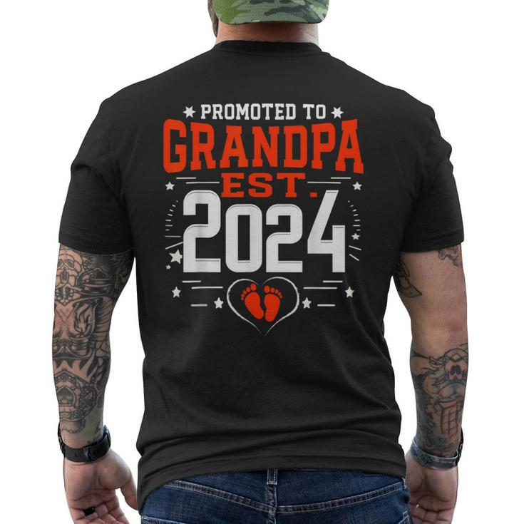 Promoted To Grandpa Est 2024 New Grandpa Father's Day 2024 Men's T-shirt Back Print