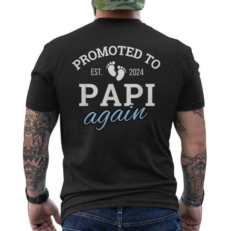 Promoted To Papi Again 2024 2Nd Pregnancy Announcement Daddy Men's T-shirt Back Print