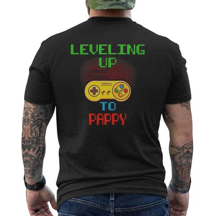 Promoted To Pappy Unlocked Gamer Leveling Up Mens Back Print T-shirt