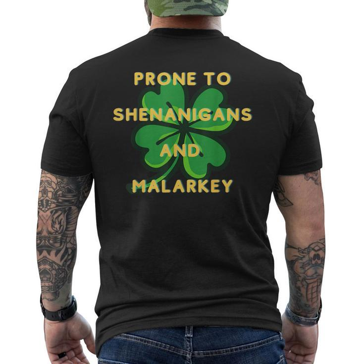 Prone To Shenanigan's Happy St Patrick's Day Fun Irish Men's T-shirt Back Print