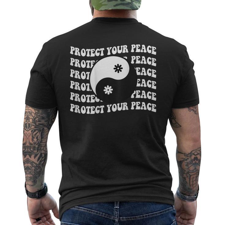 Protect Your Peace Yin Yang Aesthetic Trendy Men's T-shirt Back Print