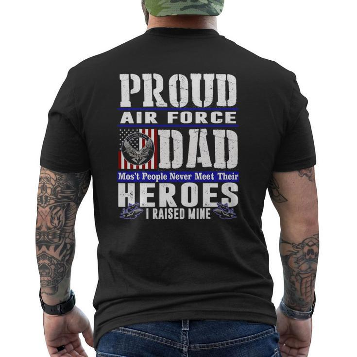 Proud Air Force Dad US Air Force Veteran Military Pride Mens Back Print T-shirt